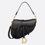DIOR / SADDLE BAG WITH STRAP Black Grained Calfskin M0455CBAA_M900
