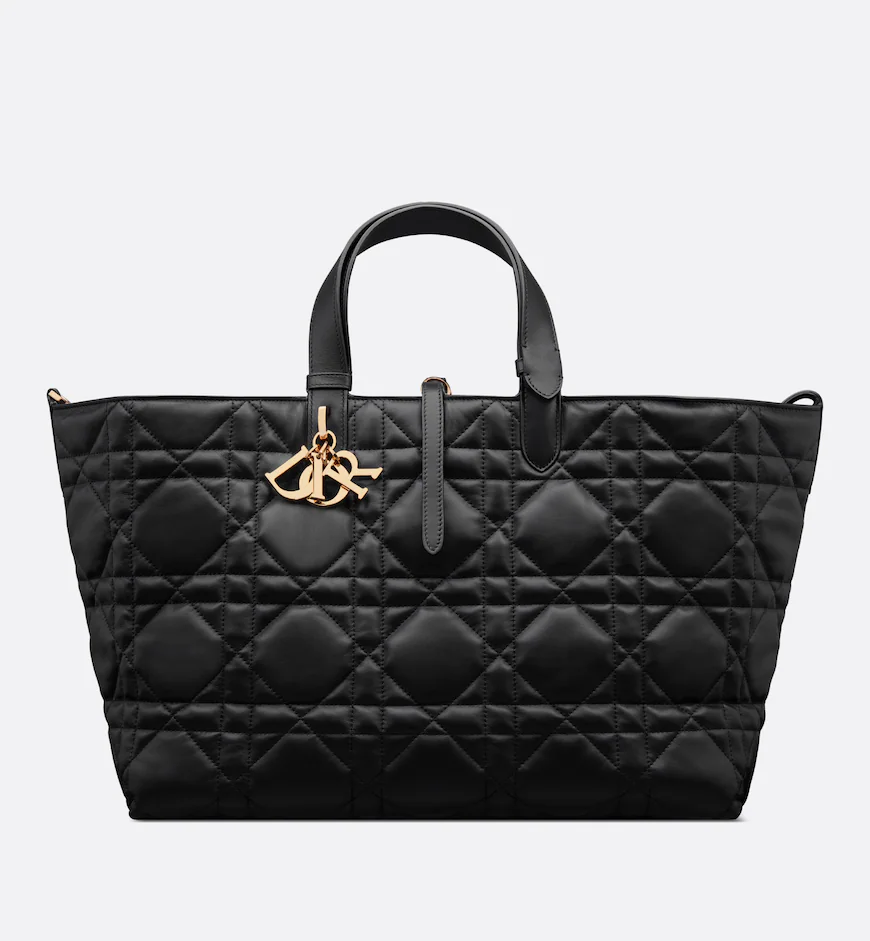 DIOR / LARGE DIOR TOUJOURS BAG Black Macrocannage Calfskin M2820OSHJ_M900