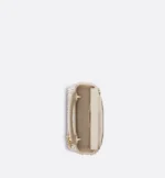 DIOR / MINI LADY DIOR BAG Latte Crinkle-Effect Lambskin with White Resin Half-Pearl Cannage Motif M0505OWFX_M941 - Image 5