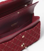 CHANEL / CLASSIC HANDBAG Wool Tweed & Gold-Tone Metal Burgundy - Image 4