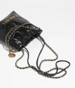 CHANEL / CHANEL 22 MINI HANDBAG Shiny Calfskin & Gold-Tone Metal Black Ref.  AS3980 B08037 94305 - Image 3