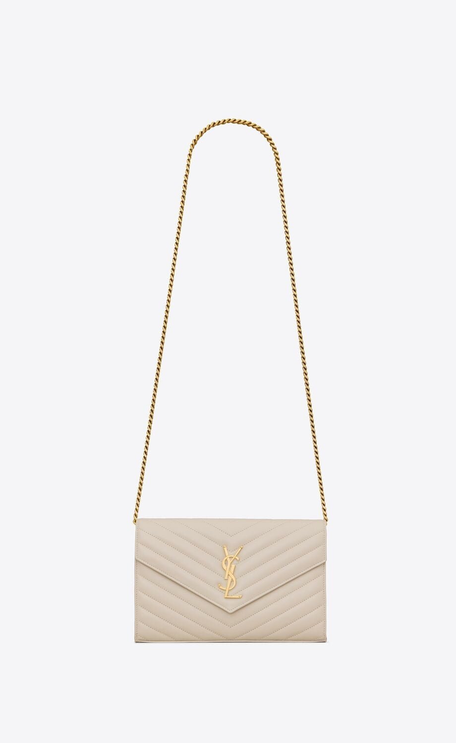 YSL / CASSANDRE MATELASSÉ CHAIN WALLET IN LAMBSKIN 377828AAA449207