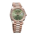 Rolex Day-Date Rose Gold Green Roman Dial - Image 2