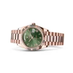Rolex Day-Date Rose Gold Green Roman Dial - Image 3