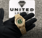 Rolex Datejust Yellow Gold Green Dial Iced out 118348 - Image 3