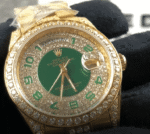 Rolex Datejust Yellow Gold Green Dial Iced out 118348 - Image 2