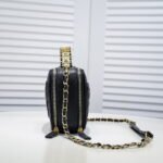 Chanel Caviar alphabet Camera chain crossbody black handle bag - Image 3
