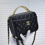 Chanel Caviar alphabet Camera chain crossbody black handle bag - Image 2