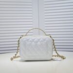 Chanel Caviar alphabet Camera chain crossbody White handle bag - Image 4