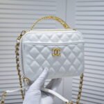 Chanel Caviar alphabet Camera chain crossbody White handle bag - Image 2