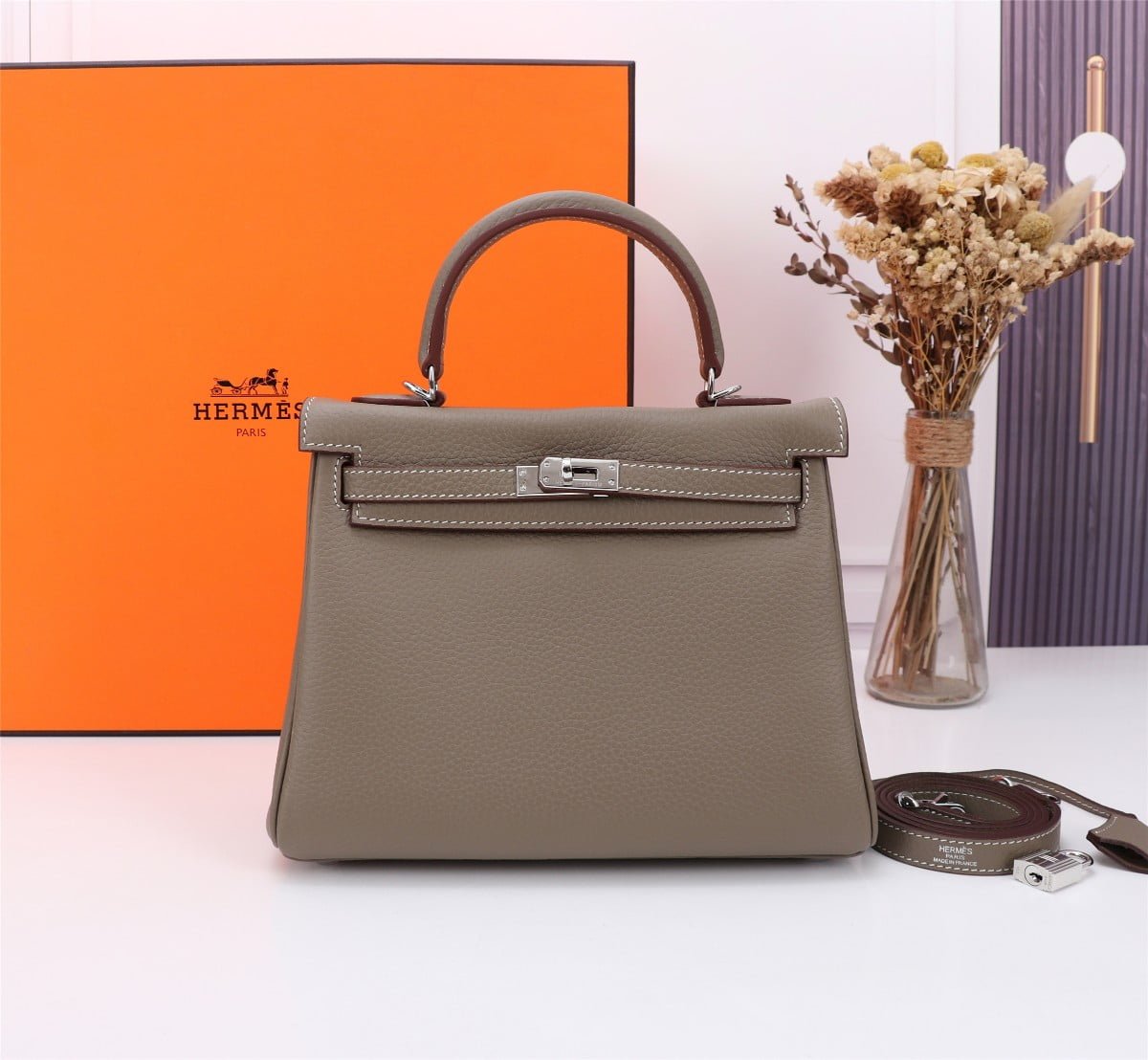 a1670482726517_5825.jpg Hermès Kelly ???????????????? Calf Sliver hardware Elephant grey size: ????????????????/ ???????????????? - Image 1