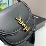 YSL saddle cowhide leather shoulder bag 0233 black size: 19*16*6cm - Image 4