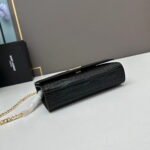 YSL Kat crocodile chain strap shoulder bag with gold hardware 7219 black size: 20*14*5cm/24*15*6cm - Image 6