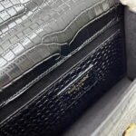 YSL Kat crocodile chain strap shoulder bag with gold hardware 7219 black size: 20*14*5cm/24*15*6cm - Image 9