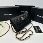 Chanel Rhombus caviar cowhide chain crossbody bag black 8001 size: 18*10.5*3.5 cm - Image 2