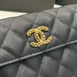 Chanel Rhombus caviar cowhide chain crossbody bag black 8001 size: 18*10.5*3.5 cm - Image 5