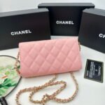 Chanel Rhombus caviar cowhide chain crossbody bag pink 8001 size: 18*10.5*3.5 cm - Image 3