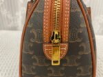 CELINE Leather Boston bag TRIOMPHE CANVAS yellowish-brown 3116 Size:19.5*14*7.5 cm - Image 6