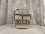 CELINE Fabric cow leather mini bucket bag Size:16*18*16cm - Image 2