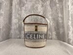 CELINE Fabric cow leather mini bucket bag Size:16*18*16cm - Image 4