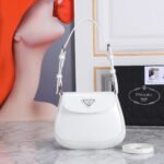 Prada hobo cleo Patent leather 611 white size:22*13cm
