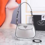 Prada hobo cleo Patent leather 611 sliver size:22*13cm
