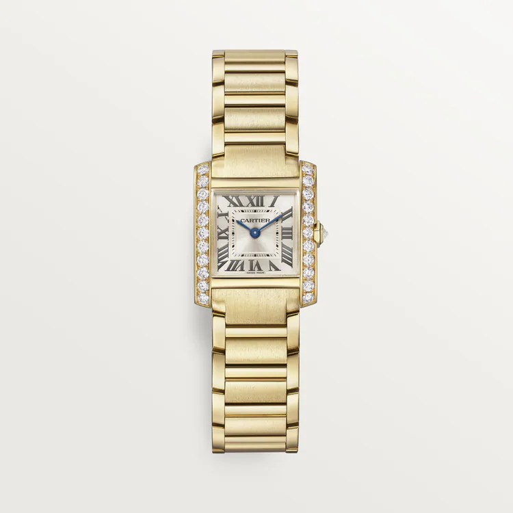 Cartier / TANK FRANÇAISE WATCH Tank Française watch, small model, quartz movement. Case and faceted crown in 18K yellow gold (750/1000)Ref. WJTA0039