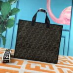 FENDI peekaboo Canvas Tote with mobile phone bag Black 2118 Size: 37*32 cm - Image 9