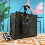 FENDI peekaboo Canvas Tote with mobile phone bag Black 2118 Size: 37*32 cm - Image 2