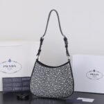 Prada Ss21 Hobo BlingBling 8801 black size: 22*18*5cm - Image 4