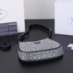 Prada Ss21 Hobo BlingBling 8801 black size: 22*18*5cm - Image 8