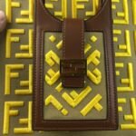 FENDI peekaboo Canvas Tote with mobile phone bag yellow 2118 Size: 37*32 cm - Image 5