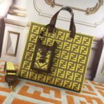 FENDI peekaboo Canvas Tote with mobile phone bag yellow 2118 Size: 37*32 cm