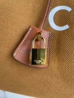 CELINE horizontal printed canvas and calfskin handbag brown Size: 44*32*16cm - Image 6