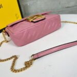 FENDI BAGUETTE Mini Chain Strap Pink Handbag Size: 4*18*11cm - Image 2
