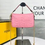 FENDI BAGUETTE Mini Chain Strap Pink Handbag Size: 4*18*11cm - Image 5