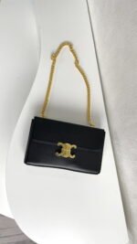CELINE Arc de Triomphe Black with Chain 8067 size: 22 X 13.5 X 6cm - Image 4