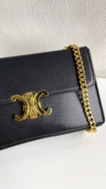 CELINE Arc de Triomphe Black with Chain 8067 size: 22 X 13.5 X 6cm - Image 5