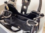 Prada Nylon and leather splice Underarm bag black 1BA381 size: 22.5cm - Image 5