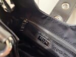 Prada Nylon and leather splice Underarm bag black 1BA381 size: 22.5cm - Image 7