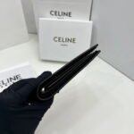 CELINE Black printing Short Wallet Size:11*10*5cm - Image 3