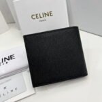 CELINE Black printing Short Wallet Size:11*10*5cm - Image 4