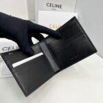 CELINE Black printing Short Wallet Size:11*10*5cm - Image 7