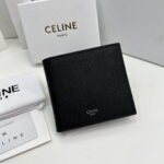 CELINE Black printing Short Wallet Size:11*10*5cm - Image 2