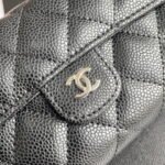 Chanel chain crossbody bag Cowhide with diamond lattice caviar Sliver hardware Black  A50076 size: 18*10.5*3.5cm - Image 6