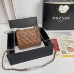 Chanel cf Square Fat 1115 sheepskin leather orange size: 18*14*7cm - Image 4