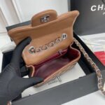 Chanel cf Square Fat 1115 sheepskin leather orange size: 18*14*7cm - Image 5