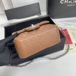 Chanel cf Square Fat 1115 sheepskin leather orange size: 18*14*7cm - Image 7