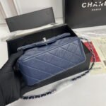 Chanel cf Square Fat 1115 sheepskin leather blue size: 18*14*7cm - Image 6