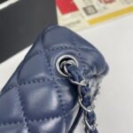 Chanel cf Square Fat 1115 sheepskin leather blue size: 18*14*7cm - Image 7